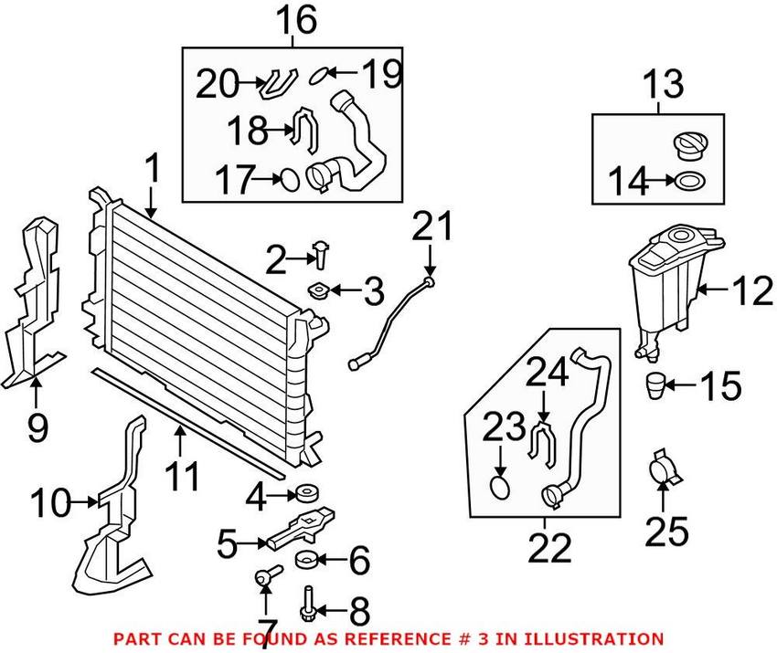 Radiator Mount Bushing - Top